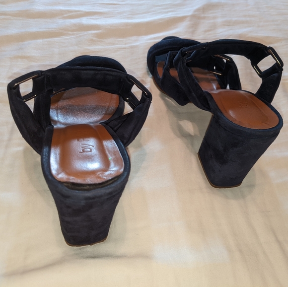 By Far Navy Suede Sandals - Picture 6 of 12